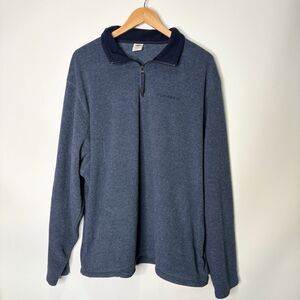 Old Navy Fleece Pullover 1/4 Zip Blue Sweater Y2K Long Sleeve Men Size XXL